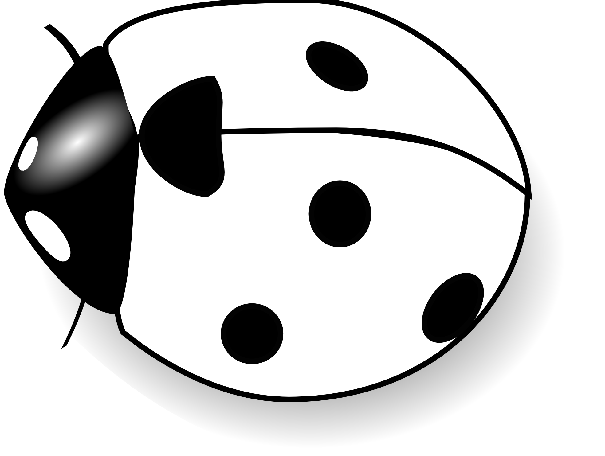 cute ladybug clipart black and white - photo #1