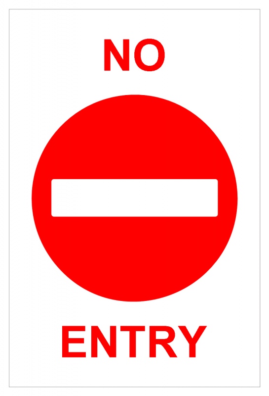 NO ENTRY 9073 Rigid PVC Sign Plaque Notice Red on White | A-Z ...