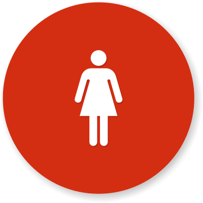 California Women's Restroom Sign in Red & White, SKU - SE-