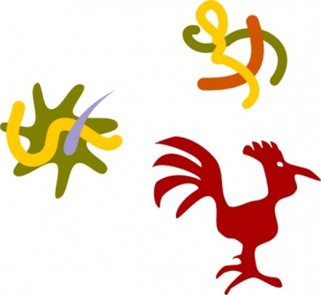 Rooster Star Worms clip art | Download free Vector