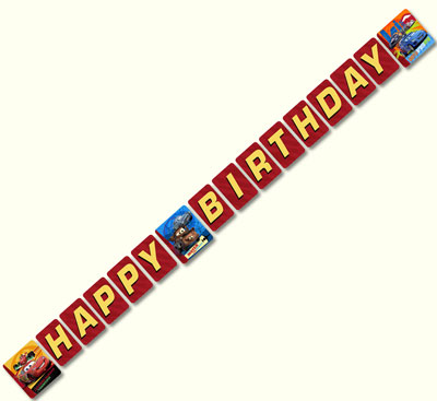 Disney Cars 2 Plastic Happy Birthday Banner - Kids Party Pinatas ...