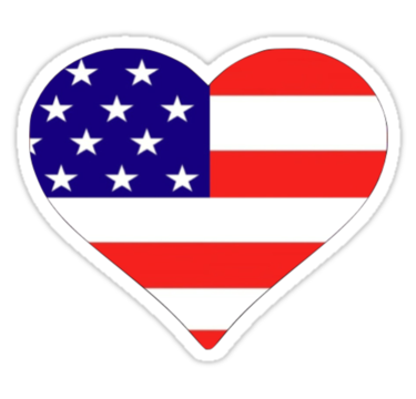 American Flag Heart" Stickers by parakeetart | Redbubble