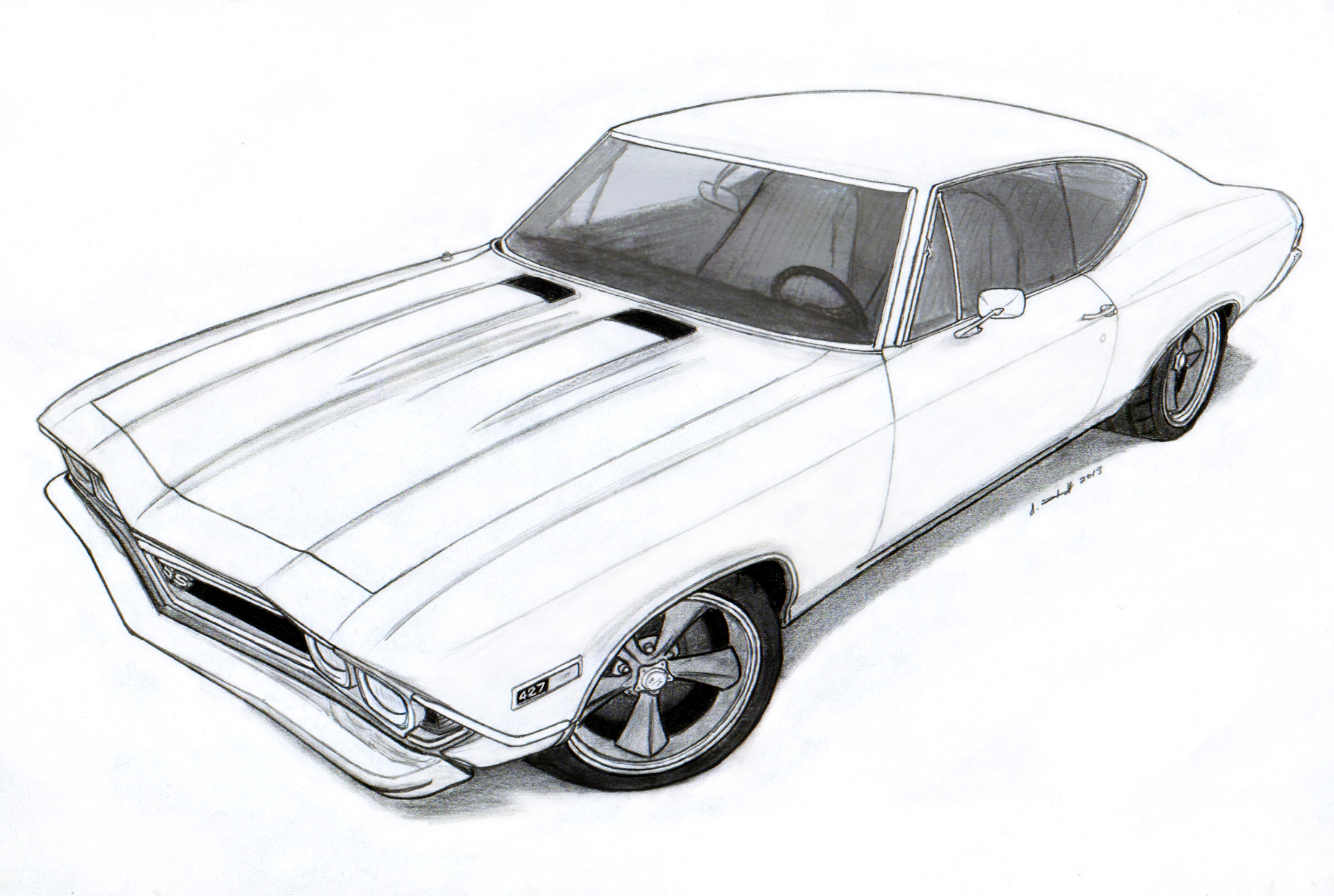 1967 Pontiac GTO Drawing by Vertualissimo