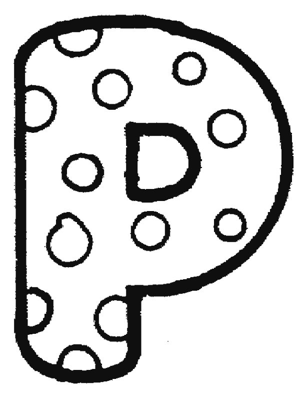 letter p in bubble Colouring Pages