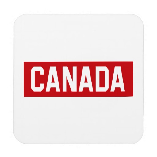Canada Stencil Beverage Coasters from Zazzle.