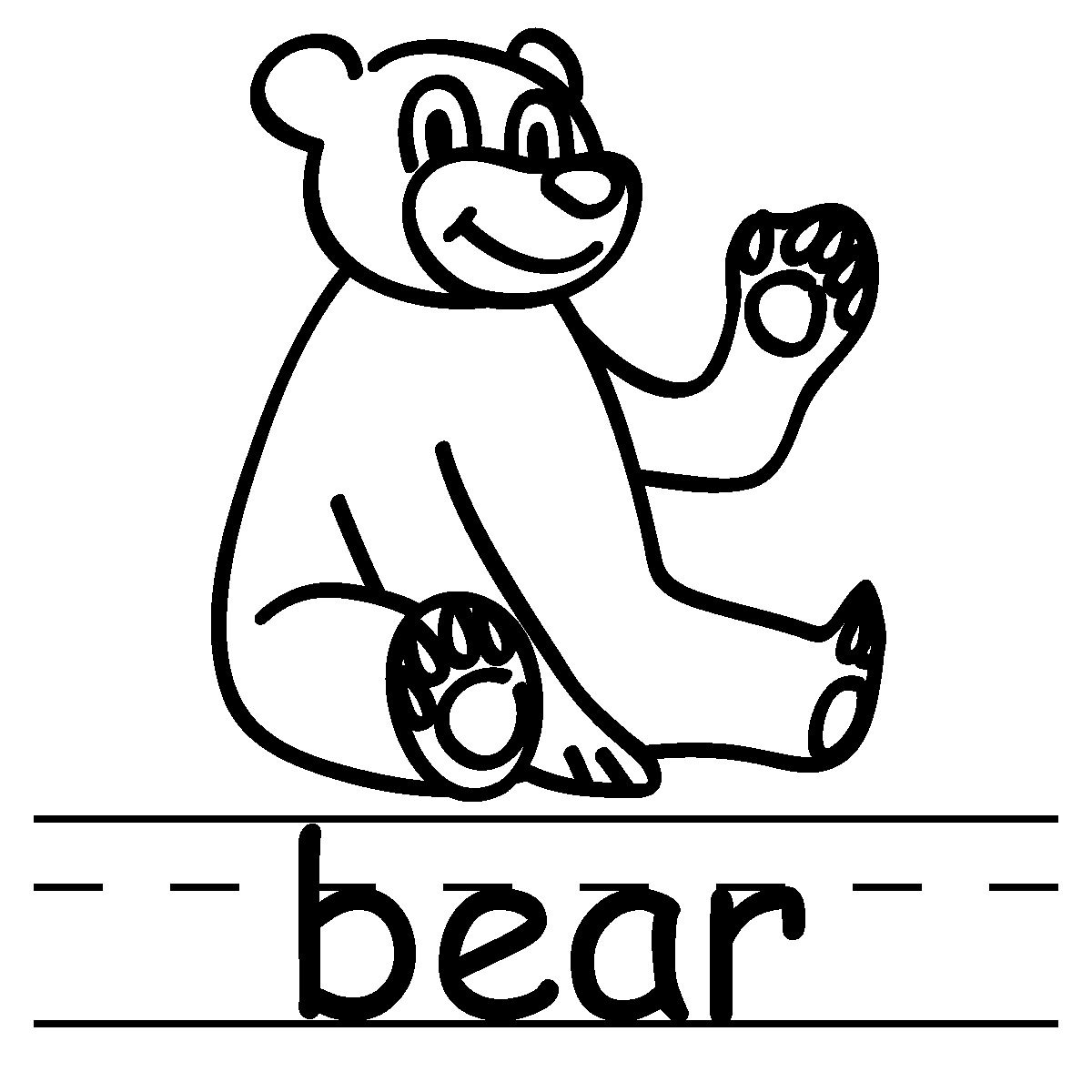 Printable Cute Bear Coloring Page 941
