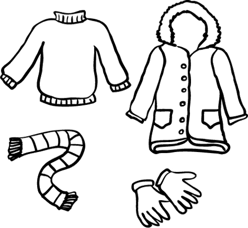 Winter Coloring Pages : Jacket Winter Clothes Coloring Page Kids ...
