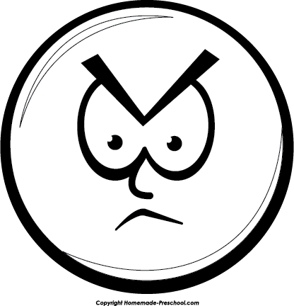 Angry Smiley Clipart Black And White