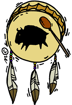 Native American drum (in color) - Clip Art Gallery