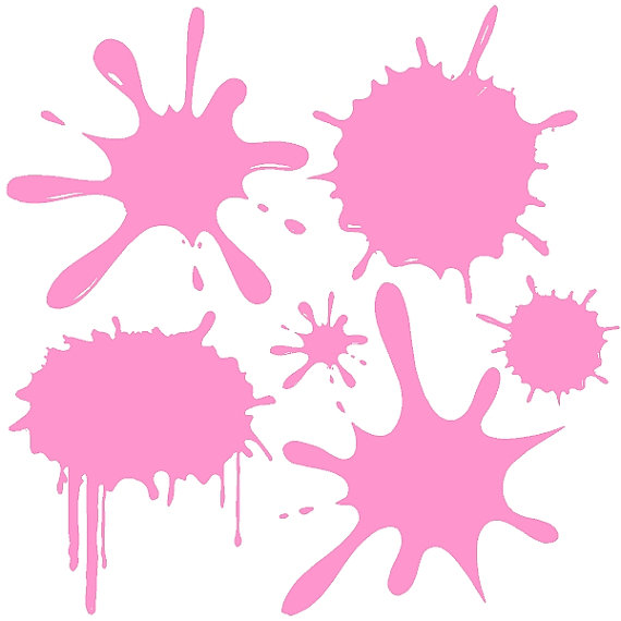 Soft Pink Paint Splats Wall Decal Removable Splat by eyecandysigns