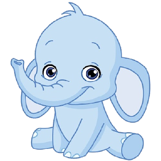 Cute baby elephant clipart