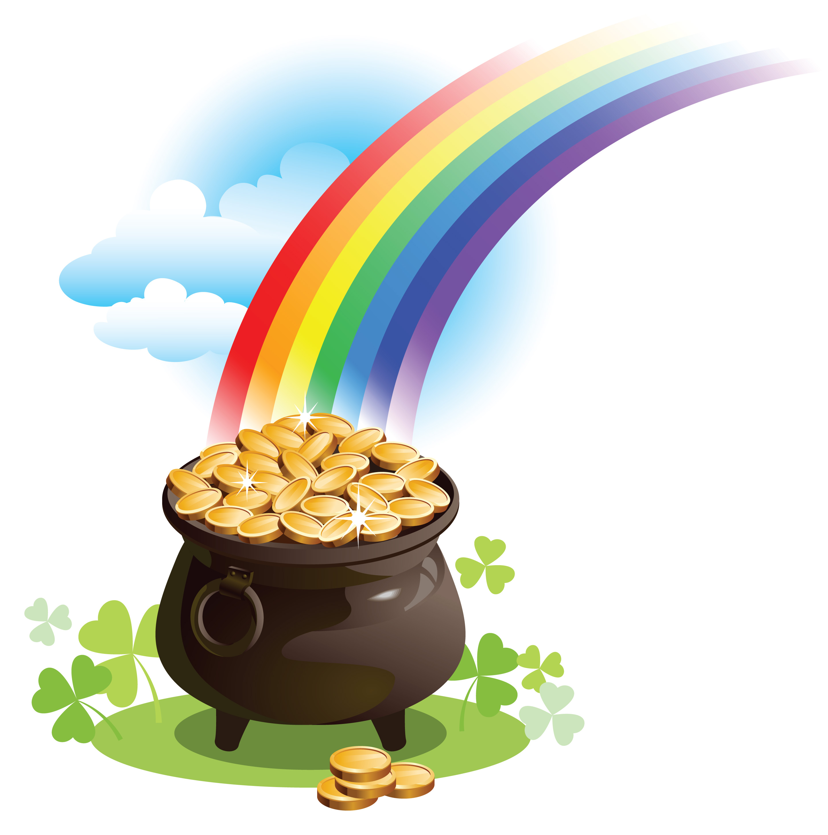 Rainbow With Pot Of Gold - ClipArt Best