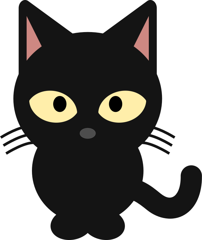 Cute black cat clipart png