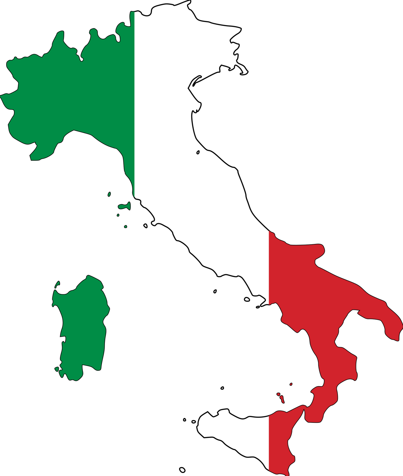 Italy map outline clipart