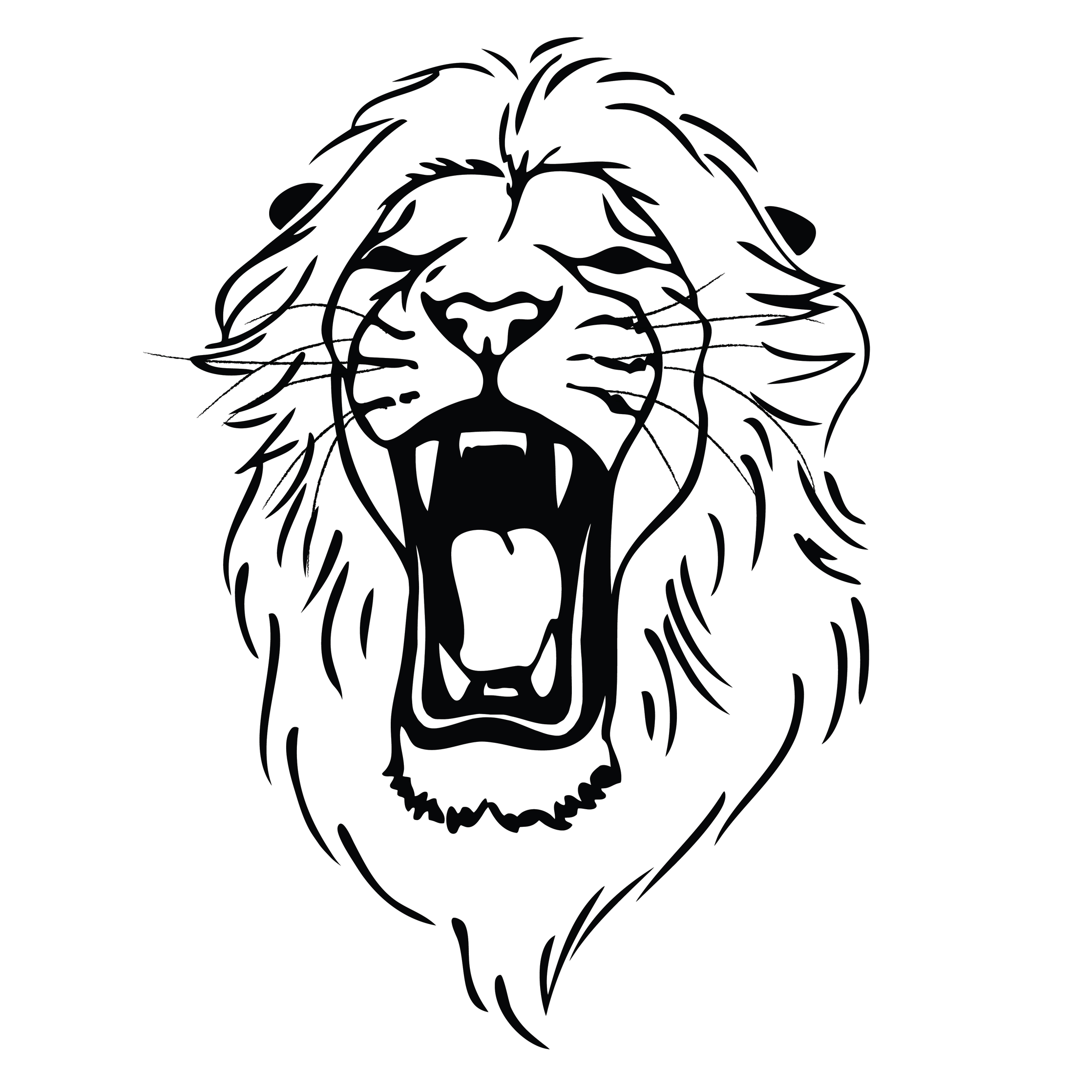 Lion face drawing clipart