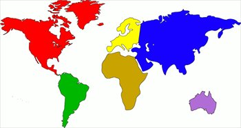 Free world-map-color-continents Clipart - Free Clipart Graphics ...