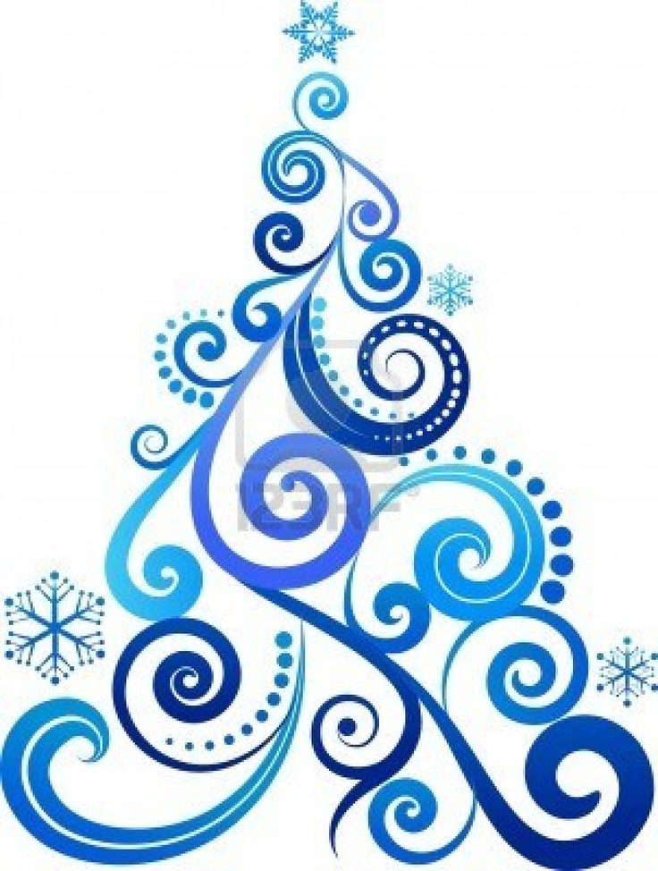 Christmas decorations clipart blue