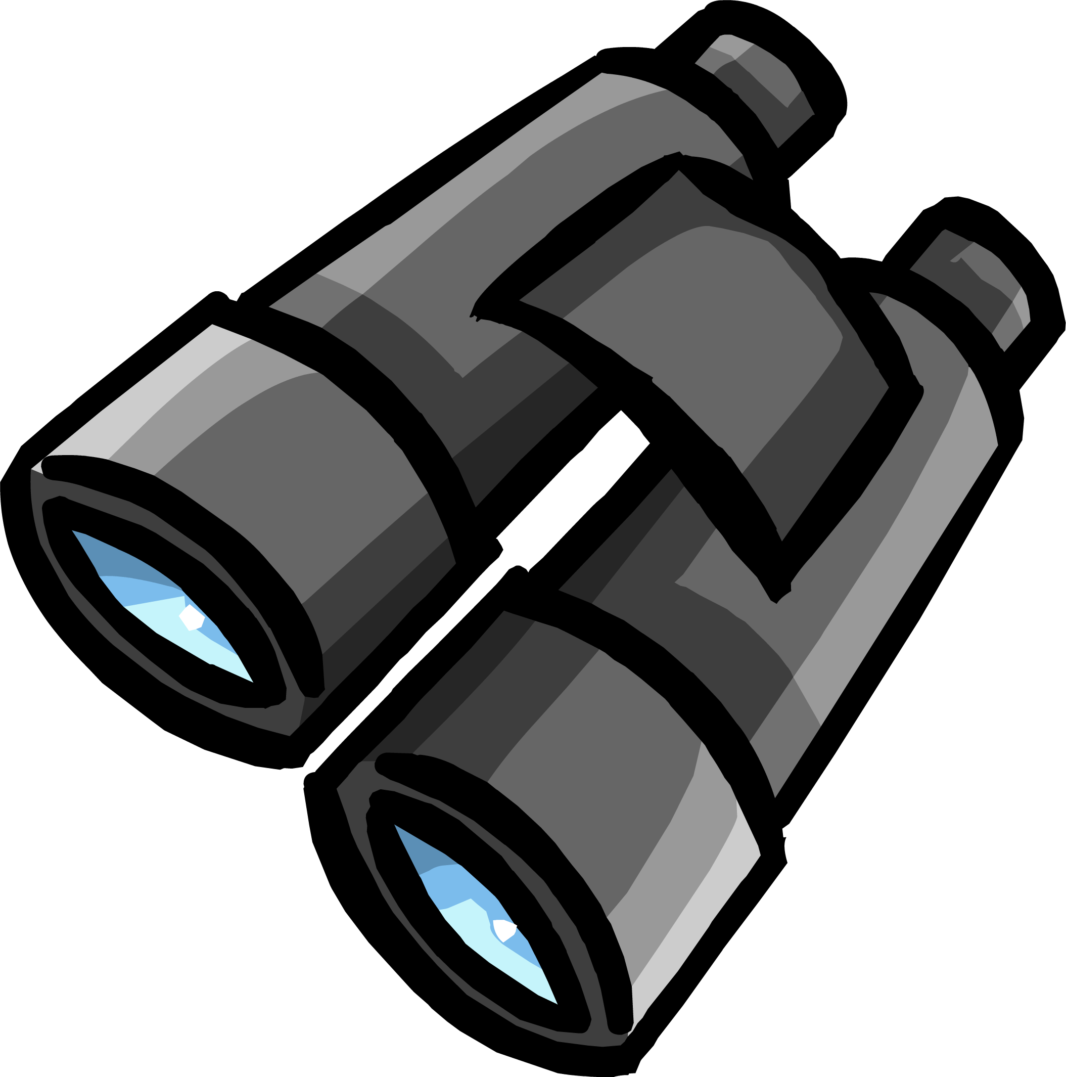 view through binoculars drawing