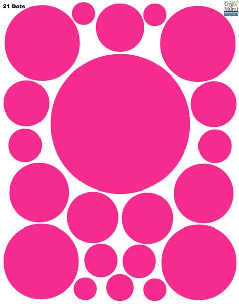 Hot Pink Polka Dot Wall Decals ~Pretty Girls Dot Wall Sticker ...