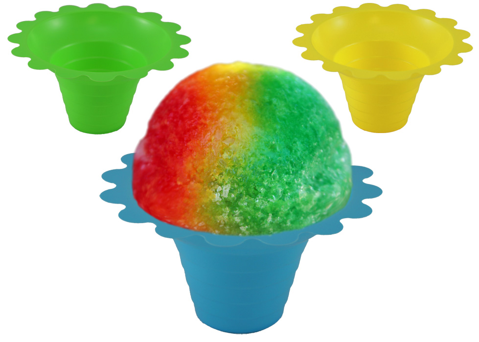 500 ct 4-8oz FLOWER CUP- Snow Cones/Shaved Ice/Ice Cream- 3 Colors ...