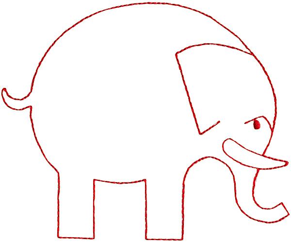 Animals Embroidery Design: Elephant Outline from Grand Slam Designs