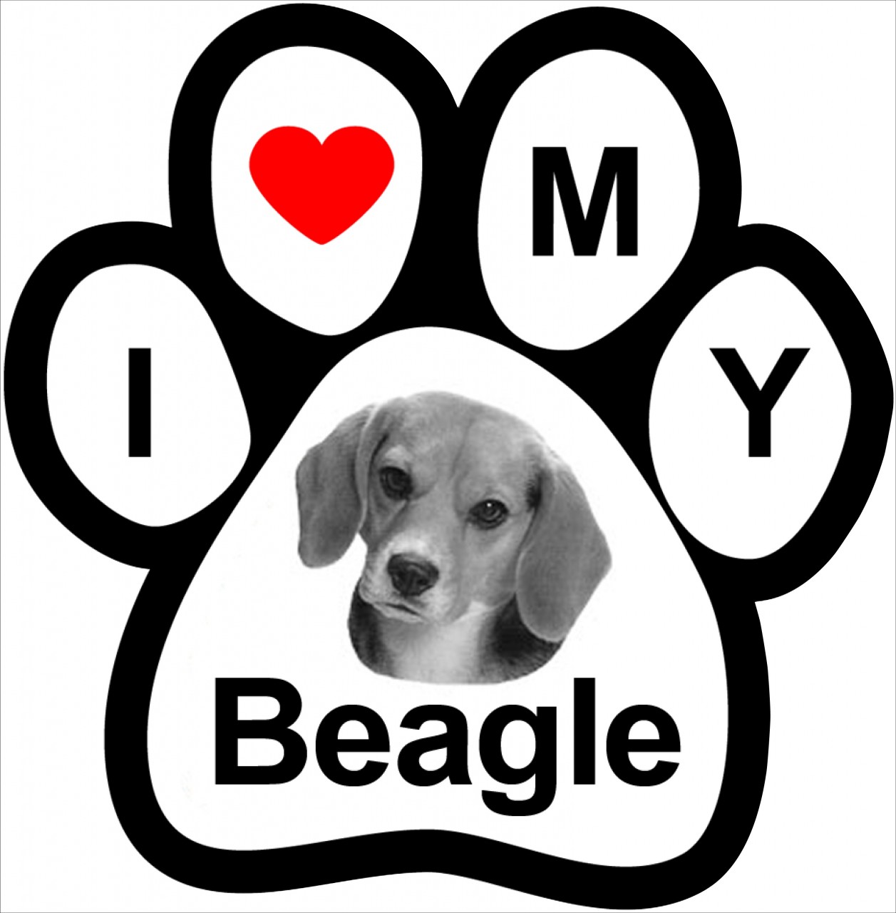 I Love My Beagle Paw Print - Fundraising 4 Pets