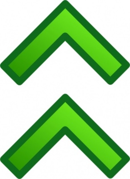 Green Up Double Arrows Set clip art | Download free Vector