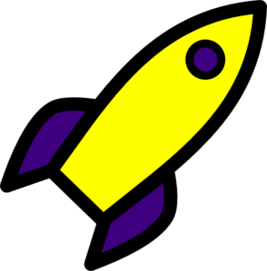 Purple And Yellow Rocket clip art - vector clip art online ...
