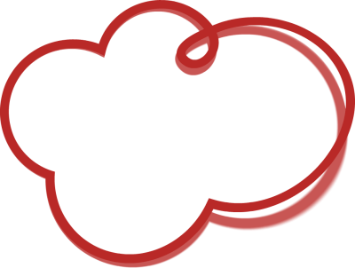 Red Hand Drawn Bubble in Cloud Shape - Free Clip Arts Online ...