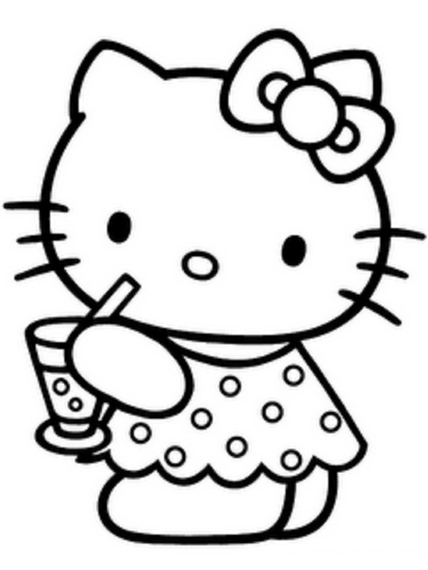 hello kitty black and white clipart - photo #11