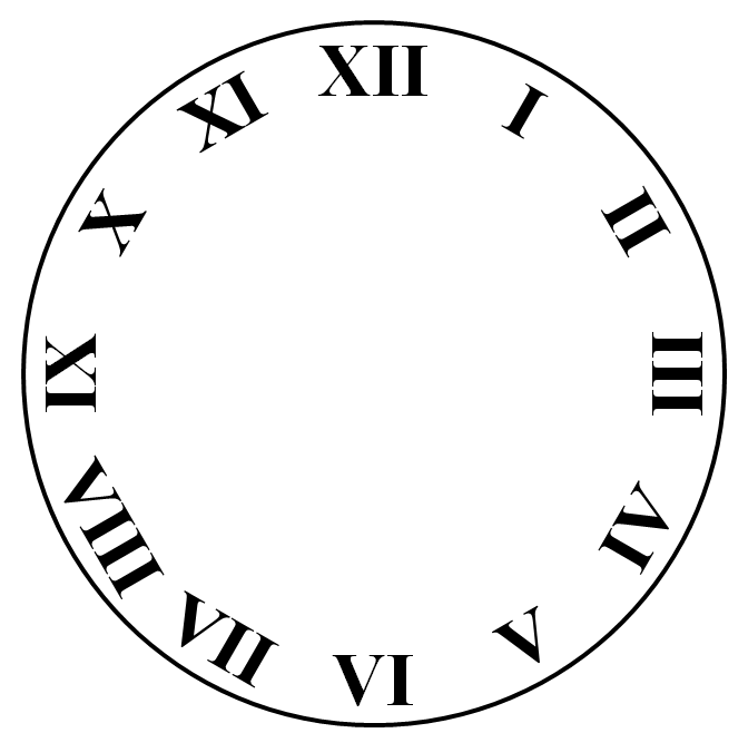 Roman Numeral Clock Face Template - ClipArt Best