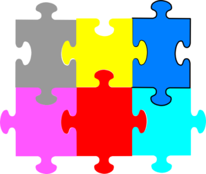 Jigsaw Puzzle 6 Pieces clip art - vector clip art online, royalty ...