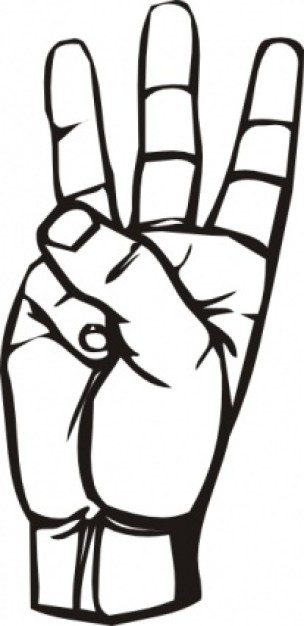 Sign Language W clip art | Download free Vector