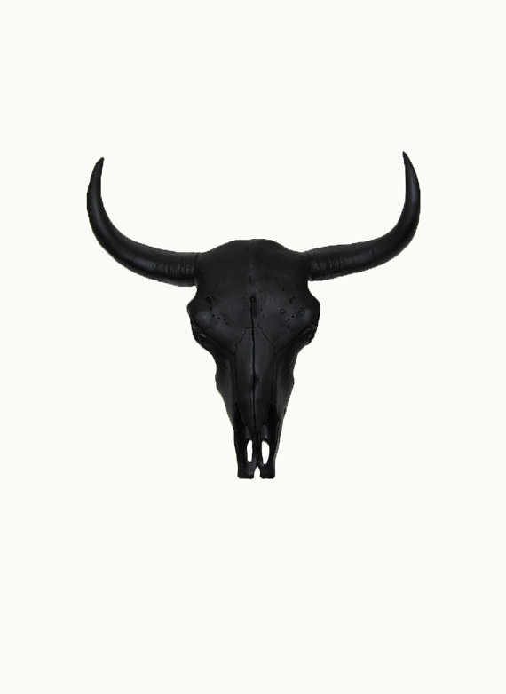 The Barnes Black Resin Buffalo/Bison Skull by WhiteFauxTaxidermy