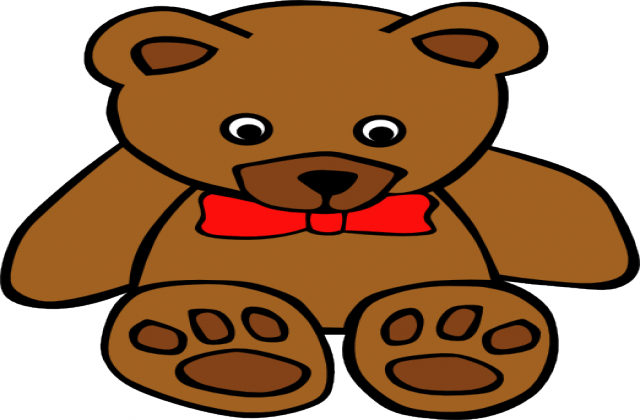 Simple Teddy Bear With Bow Clip Art At Clker Com Vector Clip Art ...