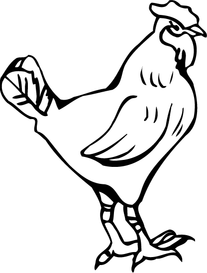 Cute rooster clipart black and white