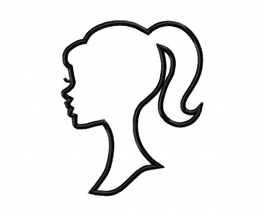 Girl pony tail clipart silhouette