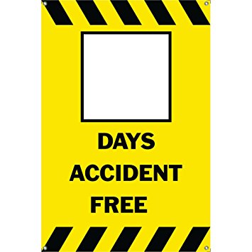 Amazon.com : BLANK DAYS ACCIDENT FREE Banner Sign 3ftX2ft Yellow w ...