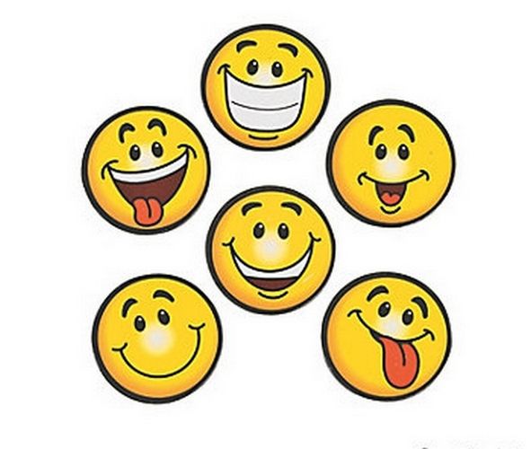 Emoji Face Magnets - Set of 6 Smileys | Novelty Toy