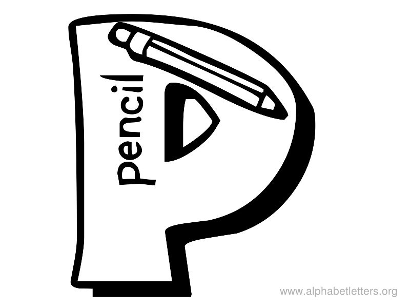 Letter p clipart black and white