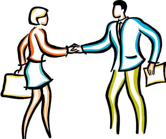 Two People Shaking Hands Clipart