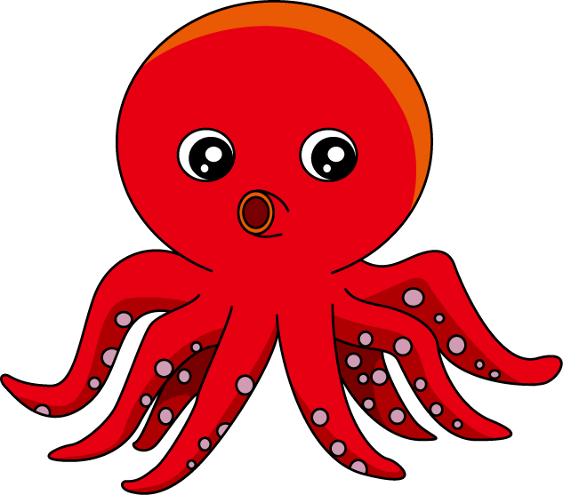 clip art of octopus and squid-