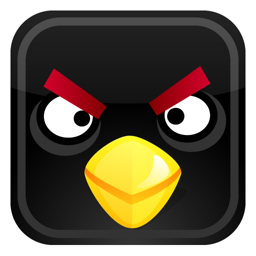 Black bird Icon | Angry Birds Iconset | Fast Icon Design