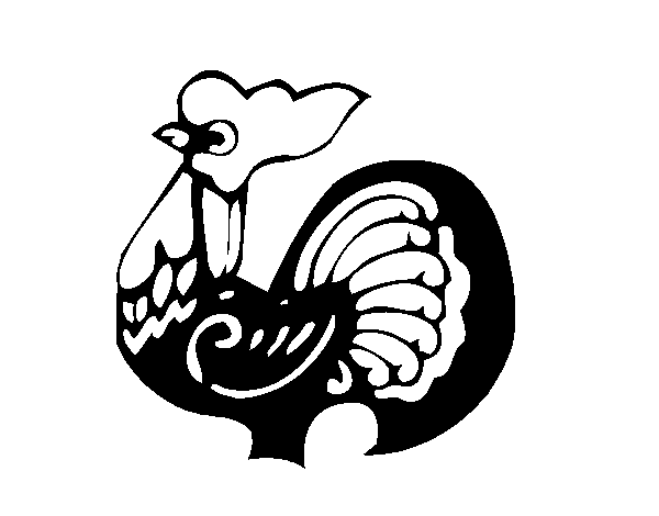 Coloring page Rooster Sign to color online - Coloringcrew.