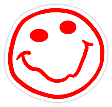 Nirvana style smiley face red" Stickers by stansbury | Redbubble
