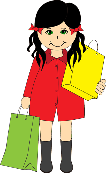 Girl with Shopping Bags