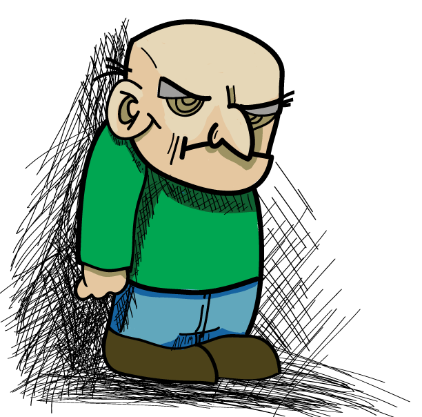 Grumpy Old Man Cartoon Character