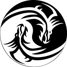black and white ying yang dragon | Dragons of Contrast | Pinterest ...