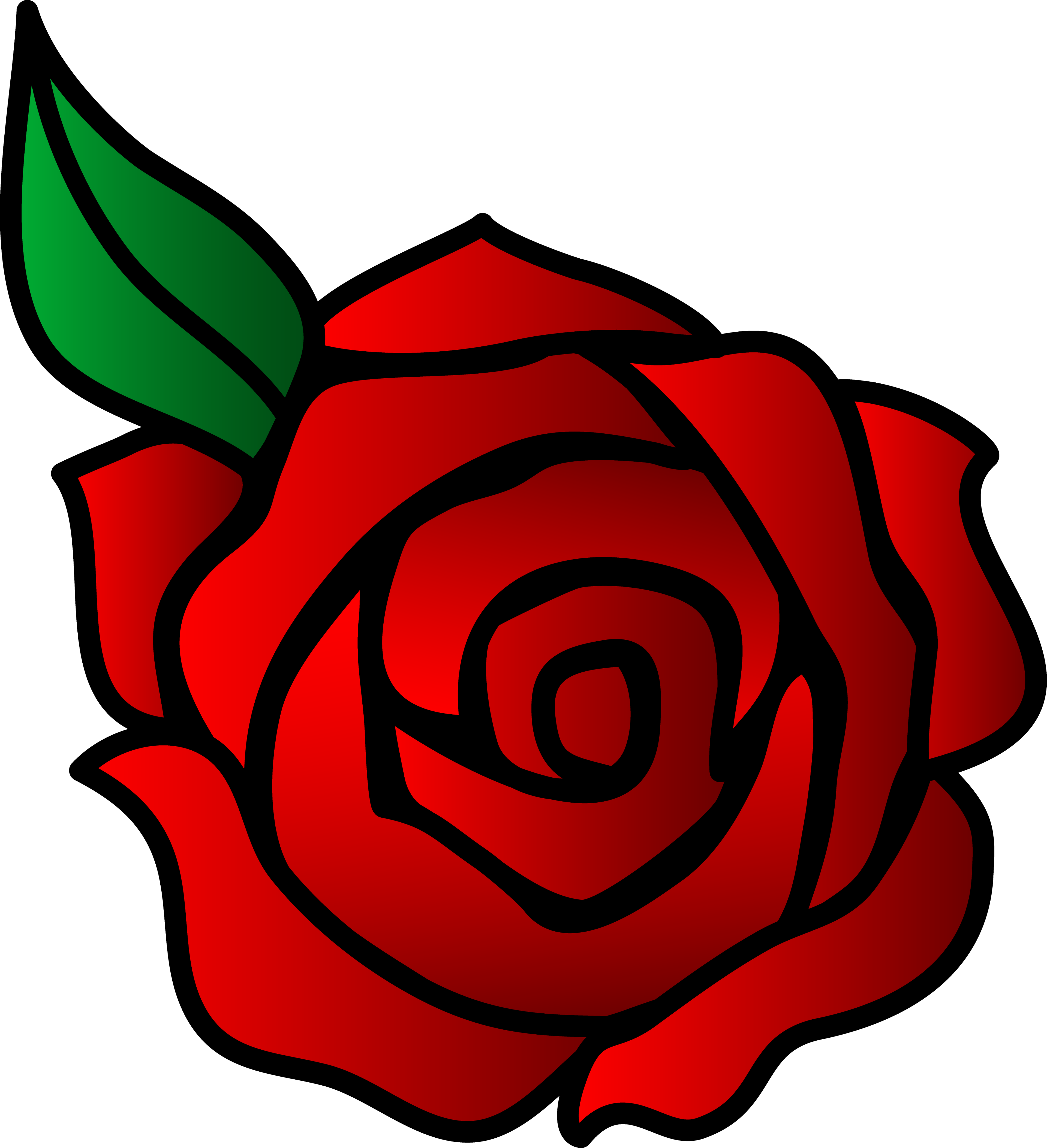 Red Rose Outline Clipart - Free to use Clip Art Resource