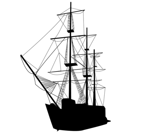 Caravel Sailing Ship Silhouette Vector Art, Vectors - Clipart.me